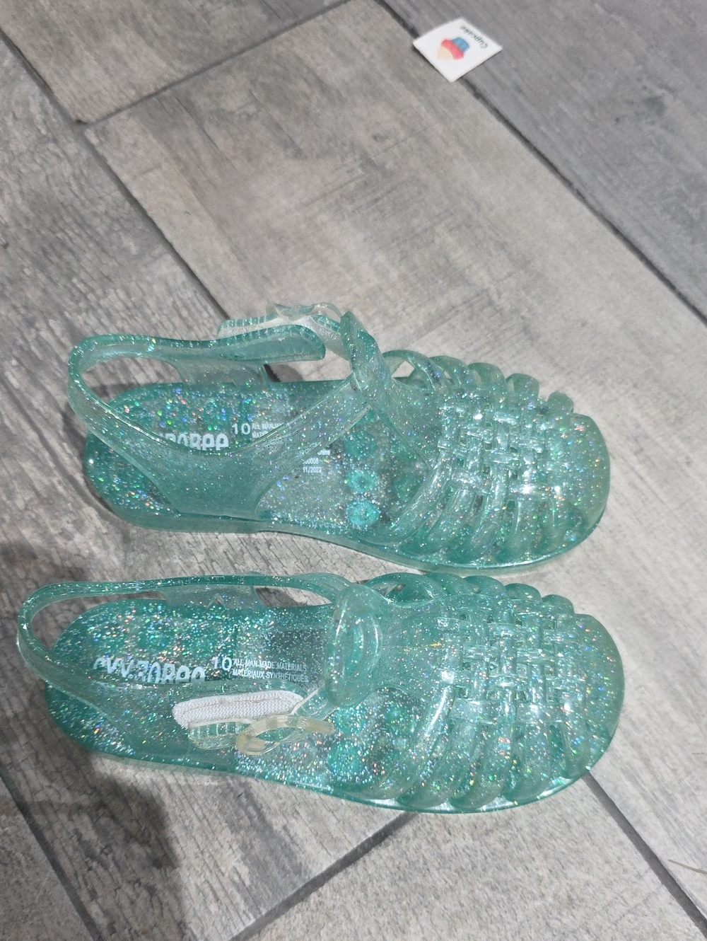 Gymboree Glitter Jelly Sandals in Teal Green -Size 10 TODDLER GIRL